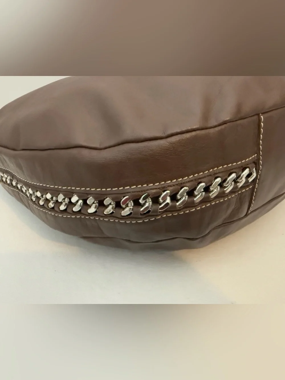 Oki-Doki Brown Faux Leather Hobo Shoulder Bag Made in Italy